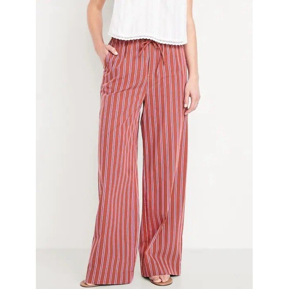 Old Navy Poplin Women's Stripe Wide Leg Pant Size Small Petite SP NWT